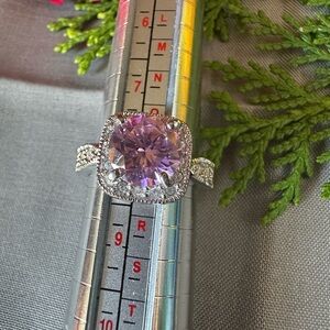 Elegant  sterling Silver 925 and pink Women's Ring size 8